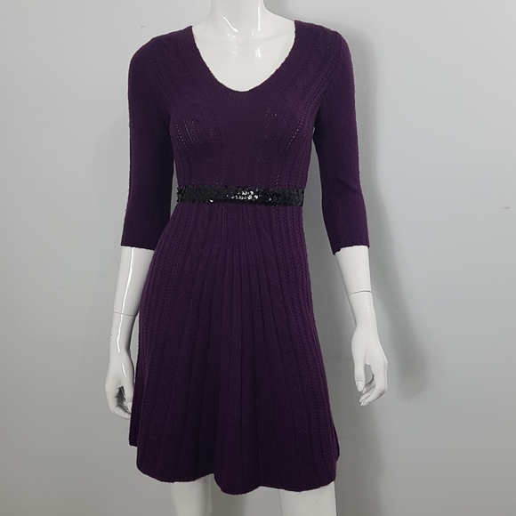 NY Collections 3/4 Sleeves Stretchy Knit Dress XS (H) - Picture 1 of 3